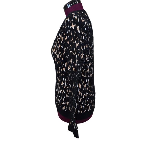 Women's INC International Concepts Black & Tan Textured Knit Top | Size Large - Picture 3 of 9